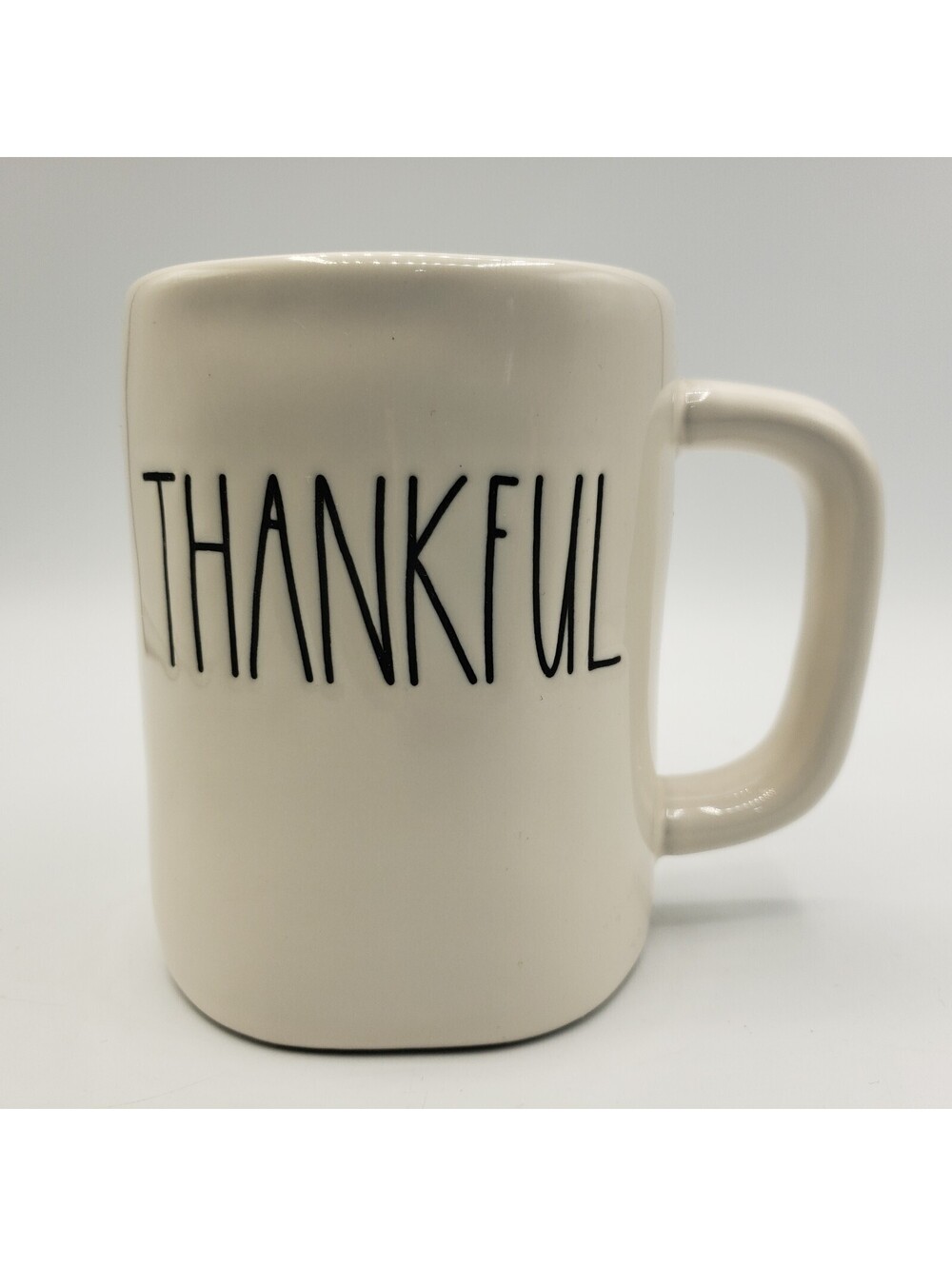 Rae Dunn Thankful Coffee Mug White Orange Magenta Cup Tea Cocoa